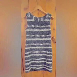FREE💕with purchase Papillon blanc dress.medium sleeveless tank mini stripe fuzzy